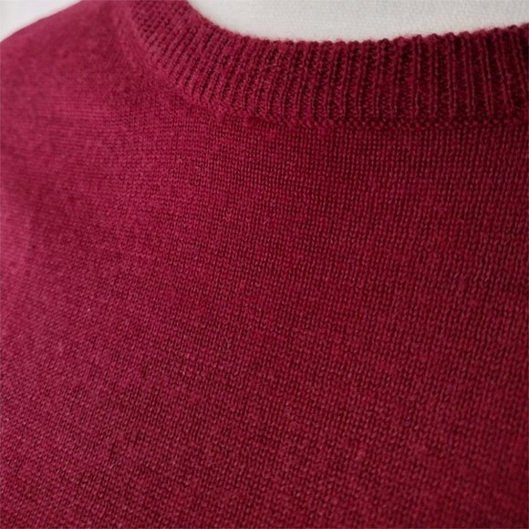 Jos A Bank Maroon Crew Neck Merino Wool Blend Sweater - Picture 9 of 11